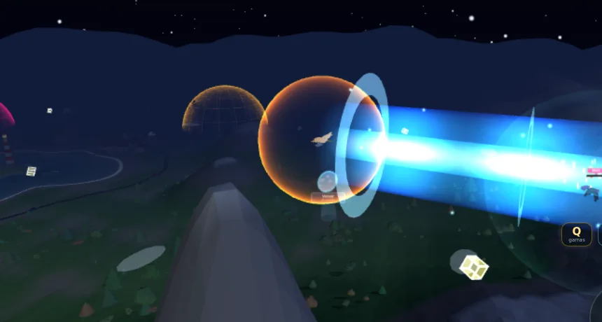 Un pelícano lanza un rayo en la guerra aérea de FreeBird, de noche